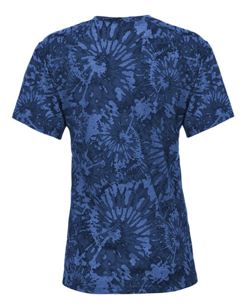 Women's Tie-Dyed Tri-Blend T-Shirt - Royal Tie-Dye Back