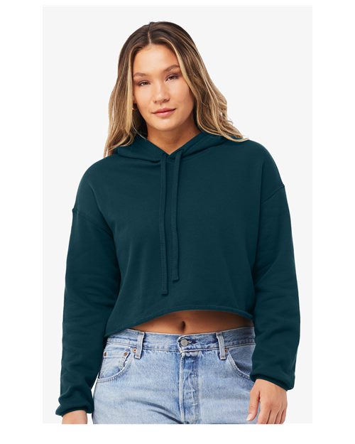 BELLA + CANVAS Women's Crop Hoodie Sweatshirt - Model Front