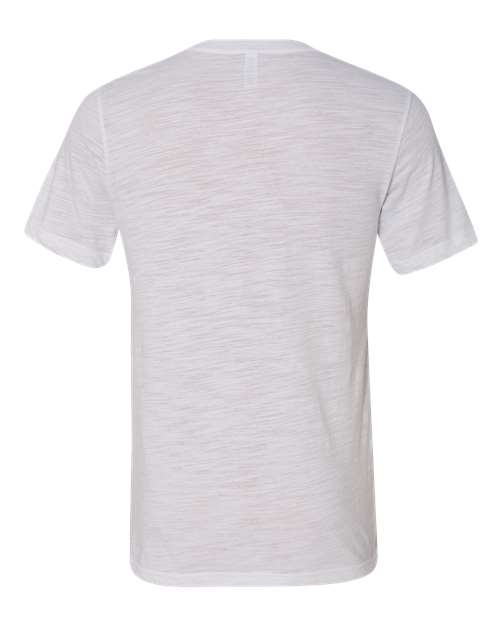 Unisex Textured Jersey V-Neck Tee - White Slub Back