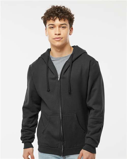 Tultex Unisex Full-Zip Hooded Sweatshirt - Model Front