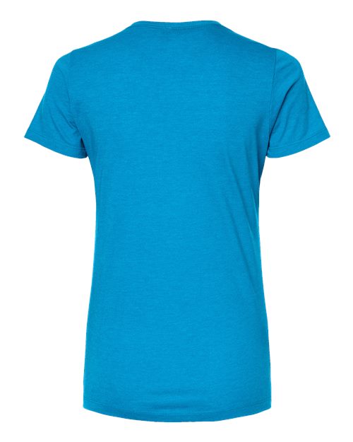 Women's Premium Cotton Blend T-Shirt - Turquoise Heather Back