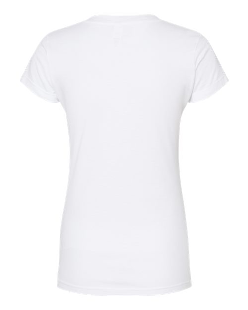 Women's Fine Jersey V-Neck T-Shirt - White Back