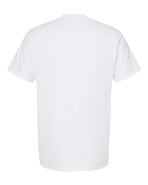 Unisex Heavyweight Jersey Pocket T-Shirt - White Back