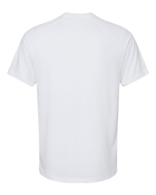 Men's Heather CVC Raglan Tee - Solid White Blend Back