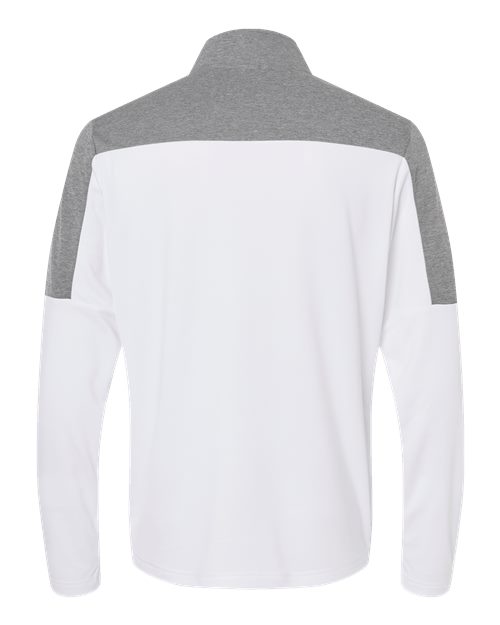 Men's Ultimate365 Lightweight Colorblocked Quarter-Zip Pullover - White/ Grey Three Melange Back