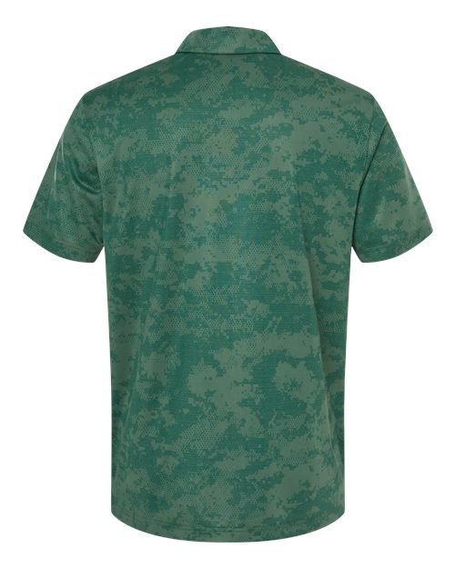 Men's All Over Camo Print Polo - Green Oxide Back