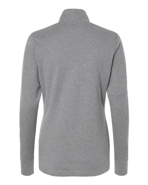 Women's 3-Stripes Quarter-Zip Sweater Pullover - Grey Three Melange Back
