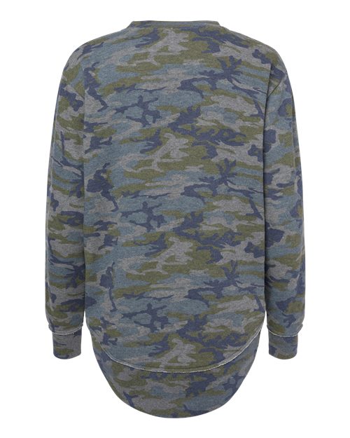 Women's Weekend Fleece Crewneck Sweatshirt - Vintage Camo Back