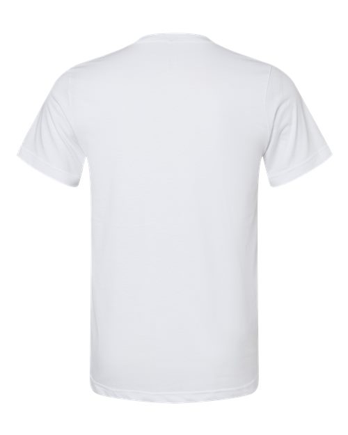 Unisex Heather CVC V-Neck Tee - Solid White Blend Back