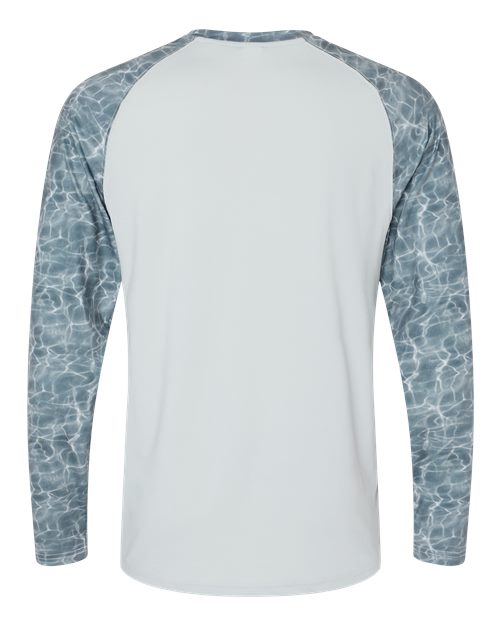 Men's Panama Colorblocked Long Sleeve T-Shirt - Grey Water Back