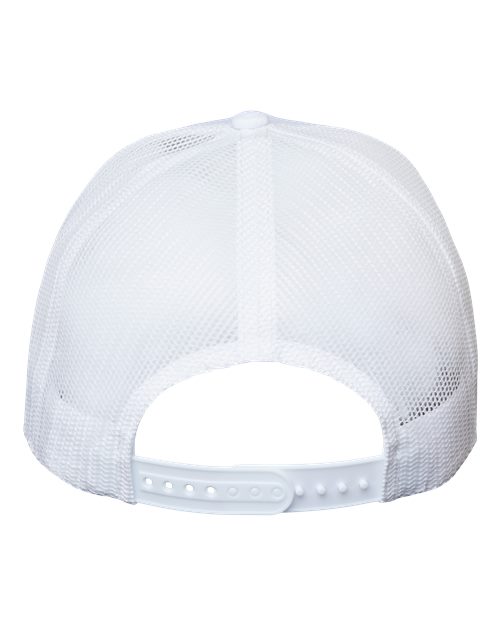 Sustainable Five-Panel Trucker Cap - White/ White Back