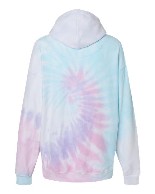 Unisex Tie-Dyed Cloud Inside-Out Fleece Hooded Sweatshirt - Unicorn Back