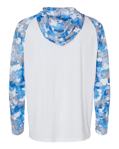 Unisex Tortuga Extreme Performance Hooded T-Shirt - White/ Blue Mist Camo Back