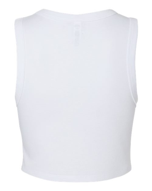 Women's Micro Rib Muscle Crop Tank - Solid White Blend Back