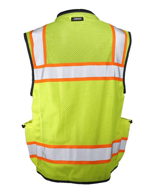 Unisex Ultimate Construction Class 2 Vest - Lime Back