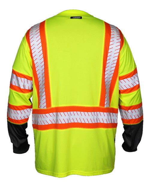 Unisex DOT Class 3 Long Sleeve T-Shirt - Lime Back