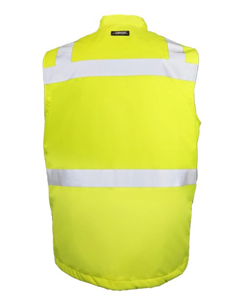Unisex Insulated Class 2 Vest - Lime Back