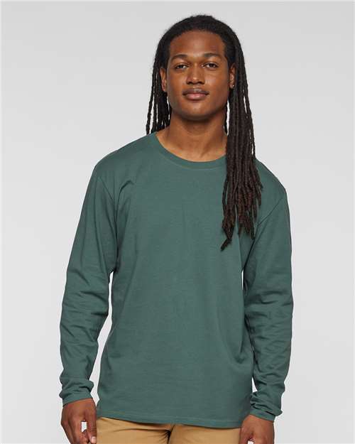 LAT Unisex Fine Jersey Long Sleeve Tee - Model Front
