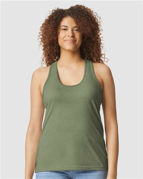 Gildan Women's Softstyle® CVC Racerback Tank Top - Model Front