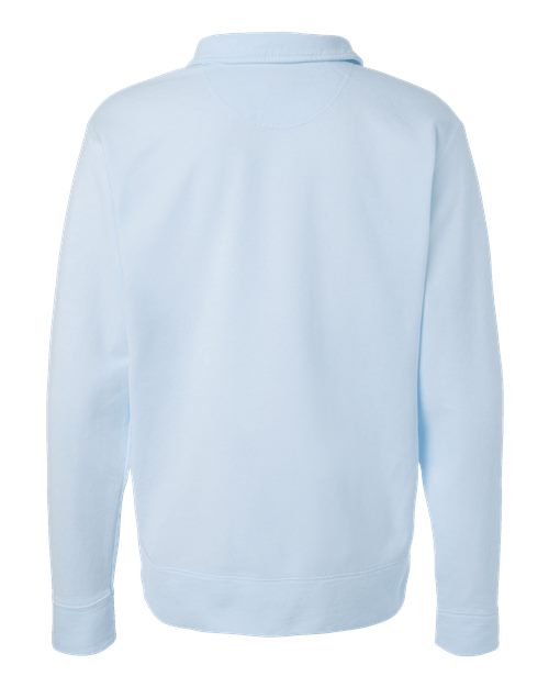 Unisex Garment-Dyed Polo Collar Sweatshirt - Soothing Blue Back