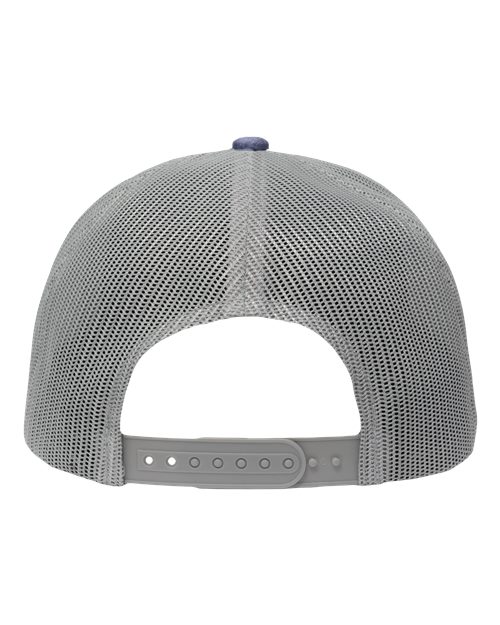Modern Five-Panel Trucker Fit Cap - Old Wash Navy/ Grey Back