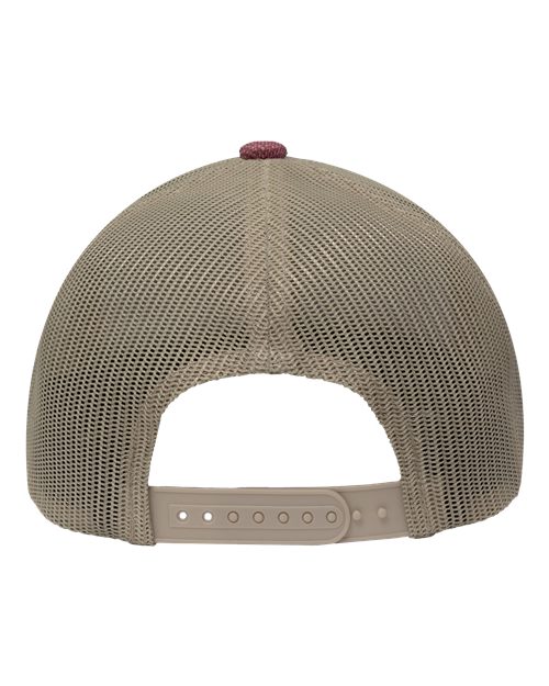 Modern Six-Panel Trucker Fit Cap - X Hatch Red/ Khaki Back
