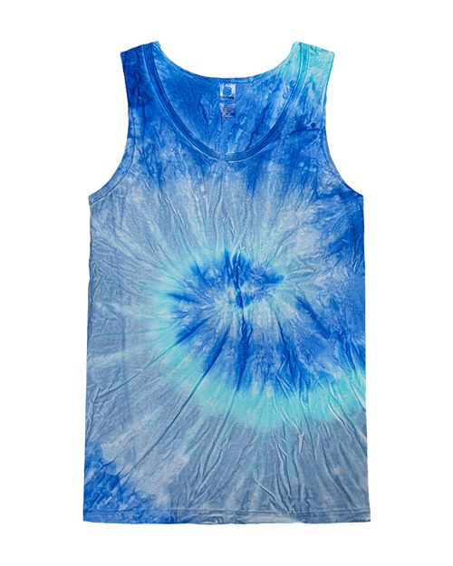 Unisex Tie-Dyed Tank Top - Spider Black Front