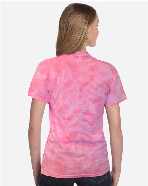 Unisex Shapes Tie-Dyed T-Shirt - Pink Ribbon Back