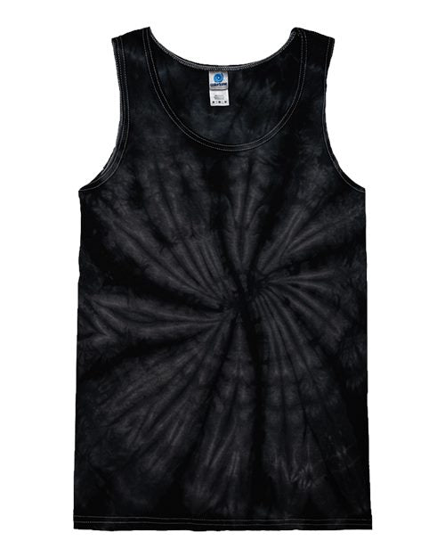 Colortone Unisex Tie-Dyed Tank Top - Spider Black Front
