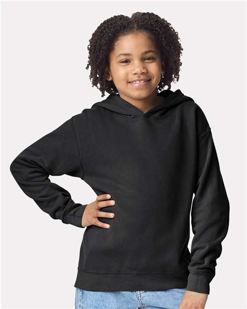 Comfort Colors Youth Garment-Dyed Lightweight Hooded Sweatshirt - Model Front