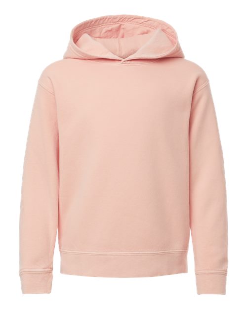 Youth Garment-Dyed Lightweight Fleece Hooded Sweatshirt - Peachy Front