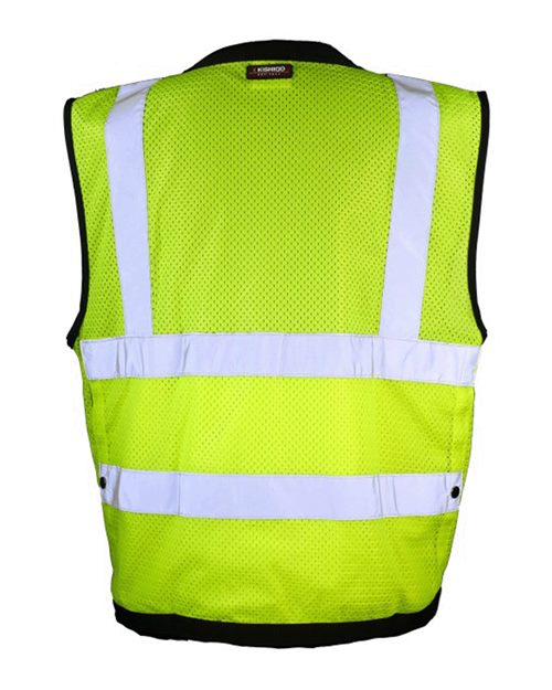Unisex Economy Surveyors Vest - Lime Back
