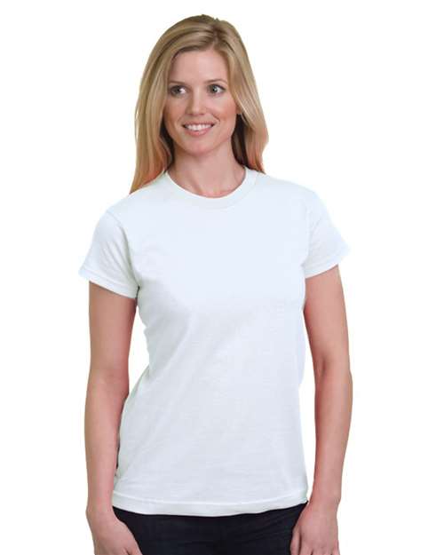Women's USA-Made Fine Jersey T-Shirt - White Front