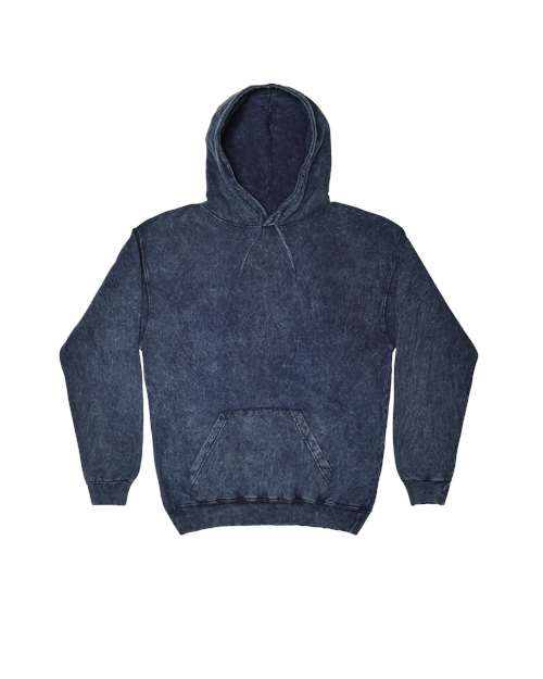 Unisex Mineral Wash Hooded Sweatshirt - Navy Front
