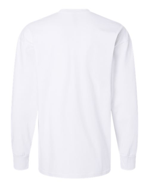 Unisex Heavyweight Long Sleeve T-Shirt - White Back