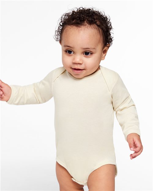 Infant Fine Jersey Long Sleeve Bodysuit - Indigo Front