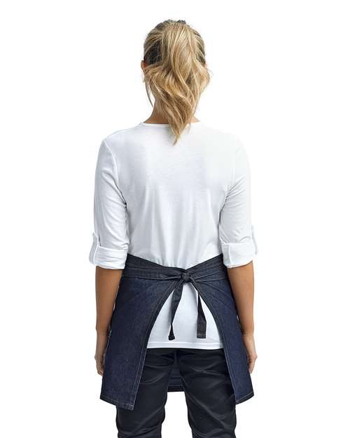 Jeans Stitch Denim Waist Apron - Indigo Denim Back
