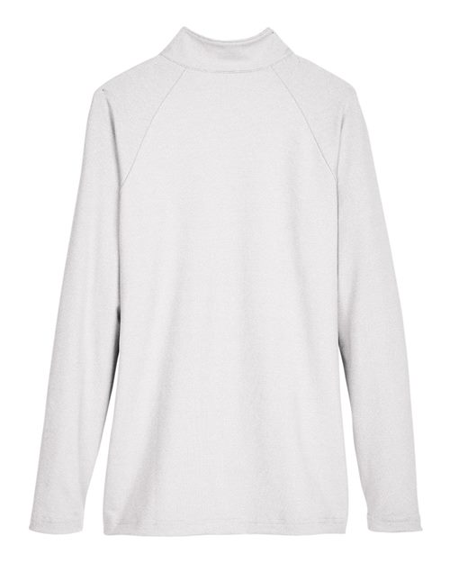 Women's CrownLux Performance® Clubhouse Micro-Stripe Quarter-Zip Pullover - Silver Back