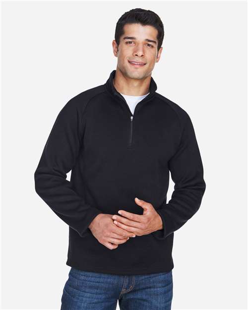 Devon & Jones Unisex Bristol Sweater Fleece Quarter-Zip Pullover - Model Front
