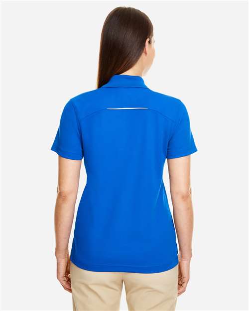 Women's Radiant Performance Piqué Polo with Reflective Piping - True Royal Back