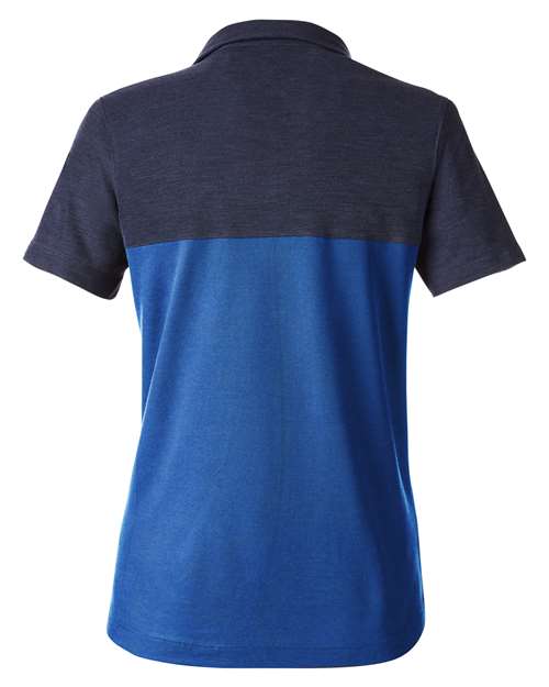 Women's Fusion ChromaSoft™ Colorblock Polo - True Royal/ Classic Navy Heather Back