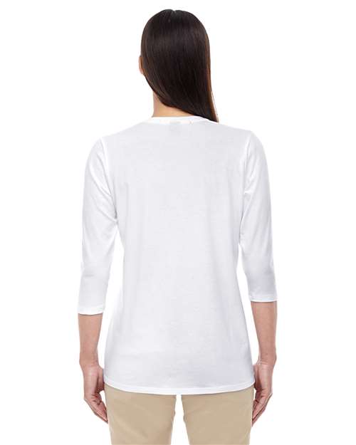Women's Perfect Fit™ Bracelet-Length V-Neck Top - White Back