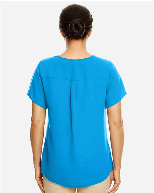 Women's Perfect Fit™ Crepe Blouse - Ocean Blue Back