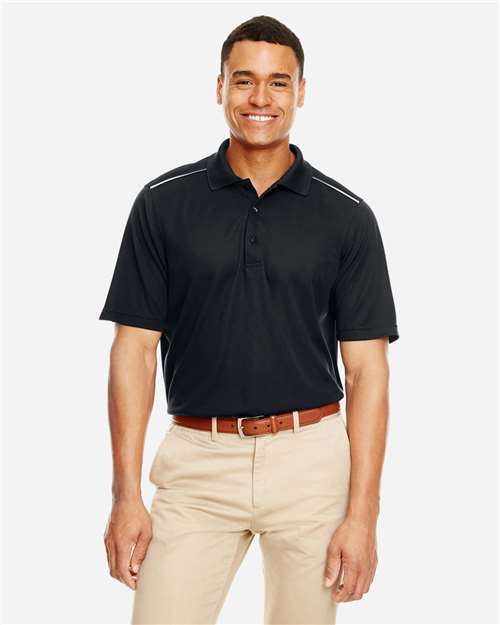 CORE365 Men's Radiant Performance Piqué Polo with Reflective Piping - Model Front