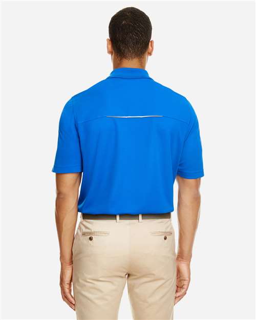 Men's Radiant Performance Piqué Polo with Reflective Piping - True Royal Back