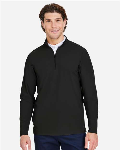 Devon & Jones Men's CrownLux Performance® Windsor Welded Quarter-Zip Pullover - Model Front