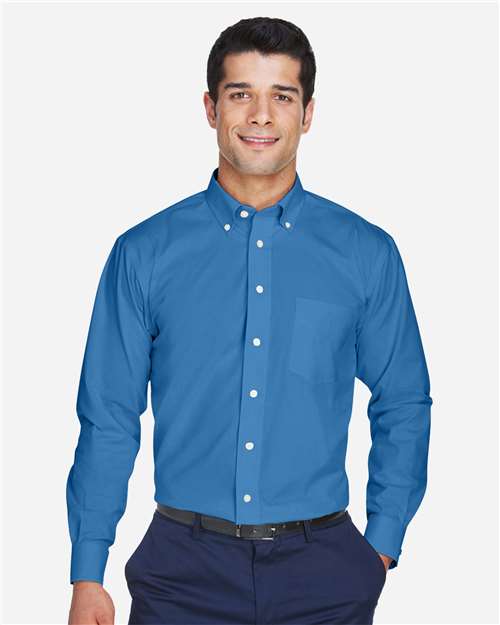 Devon & Jones Men's Crown Collection® Oxford Woven Dress Shirt - Model Front