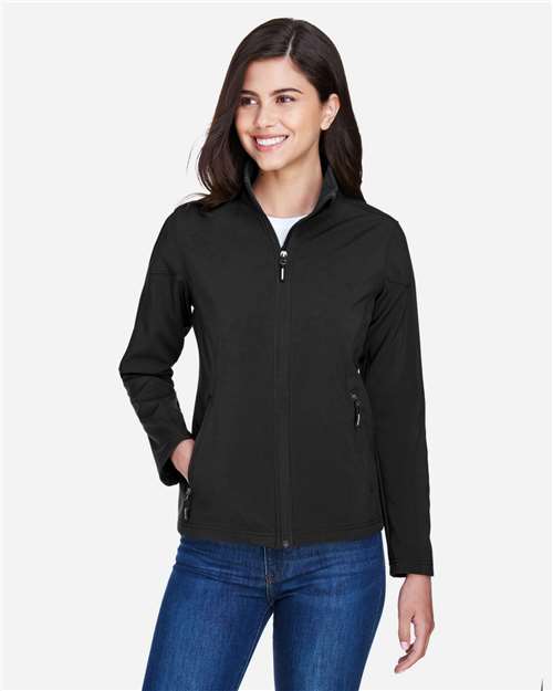 CORE365 Women's Cruise Two-Layer Fleece Bonded Soft Shell Jacket - Model Front