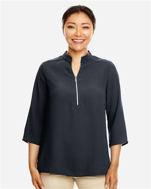 Devon & Jones Women's Perfect Fit™ Three-Quarter Sleeve Crepe Tunic - Model Front