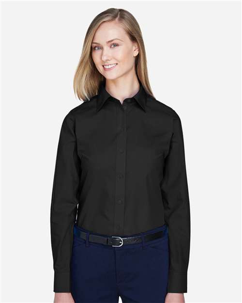Devon & Jones Women's Crown Collection® Broadcloth Woven Dress Shirt - Model Front